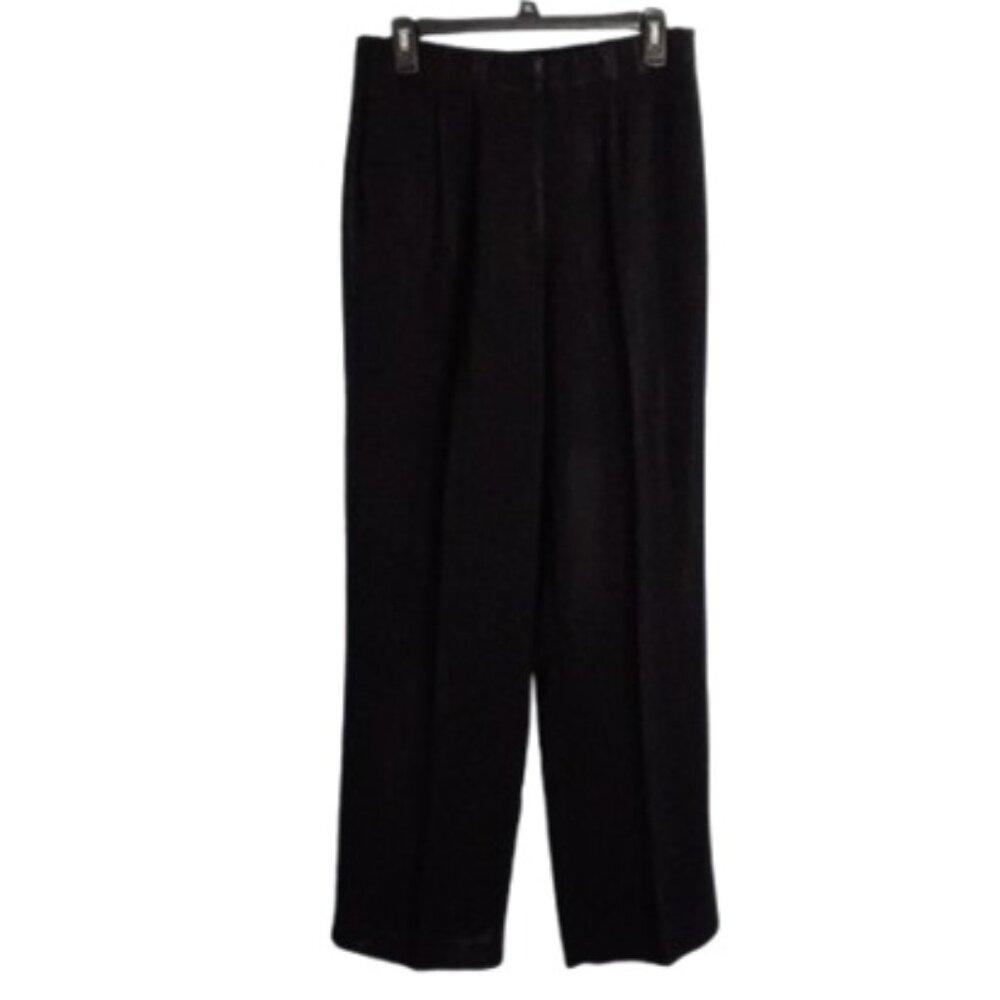 Chico's Design 2 L Black Pants Pleated Trousers Stretchy Side Zipper